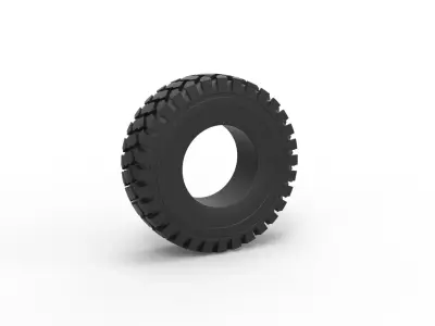 Truck tire 4 Scale 1 to 25 3D print model