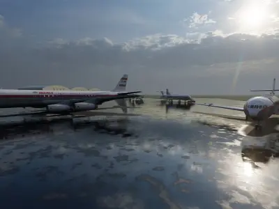 IBERIA Fleet DC-8-52    DC-8-63  and DC-9-32 3D model