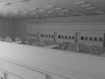 Airport Departures Lounge No Material 3D model