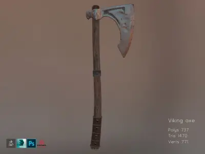 Viking Axe Low-poly 3D model 42