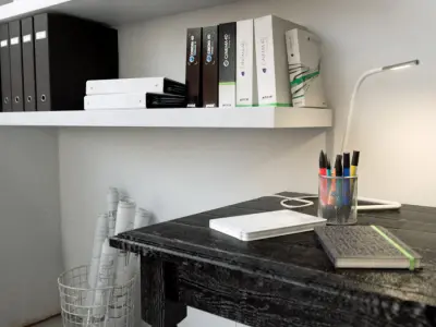 Workplace industrial style office with table and chairs 3D model