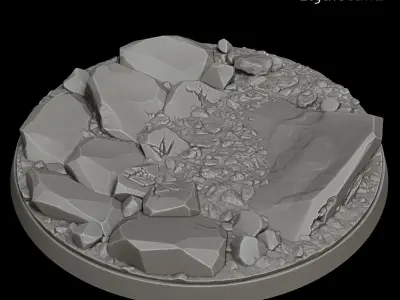 LegendGames Stone Figure Bases x2 3D print model