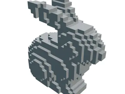 Pixel Rabbit Low-poly 3D model