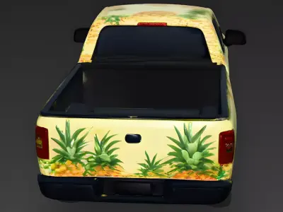 Pineapple-Express Pickup Truck 3D Model Low-poly 3D model