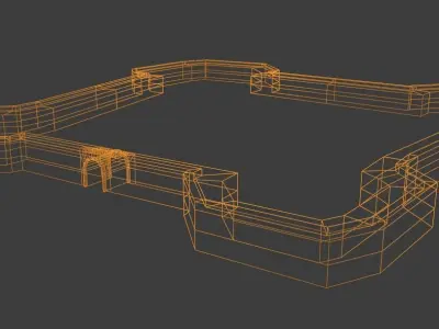 Zigetvar Castle Walls Low-poly 3D model