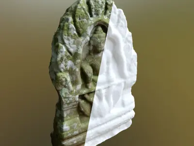 Scanned Stone Plate Low-poly 3D model