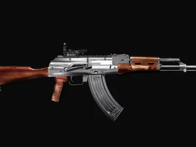 AKM Assault Rifle Gun Pack Low-poly 3D model