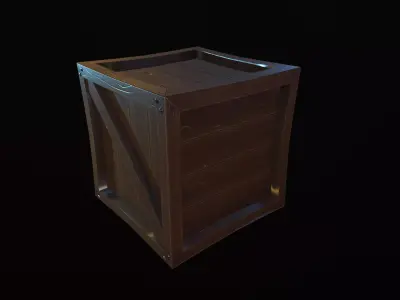Stylized Wooden Crate Low-poly 3D model buy