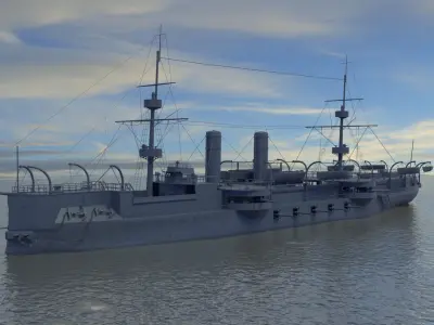 Brazilian Cruiser Almirante Tamandare 3D model