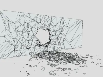 BrickWall 01 Center Middle Low-poly 3D model