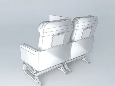 Business Class Airplane Seats Free 3D model