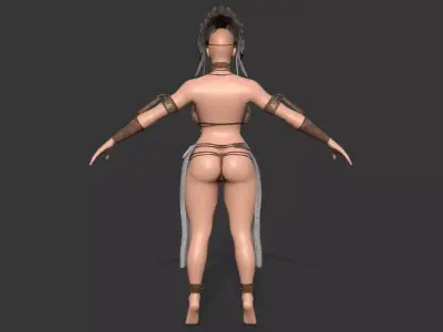 indigenous clothes boy asset woman Low-poly 3D model