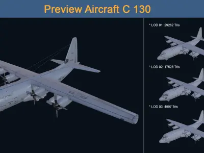 Asset - Army - Aircraft B 52 - 3D MODEL Low-poly  Low-poly 3D model