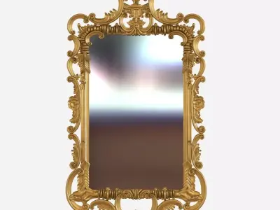 George III rectangular mirror in rococo style by colefax 3D model