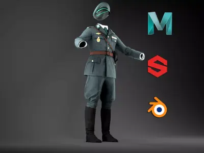 Police Uniform Low Poly Low-poly 3D model