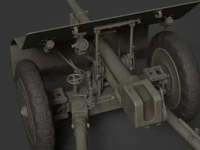 Bofors 37mm Low-poly 3D model