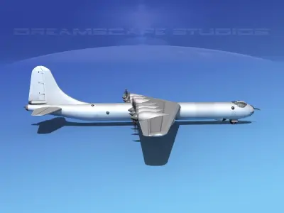 Convair B-36B Peacemaker Bare Metal 3D model