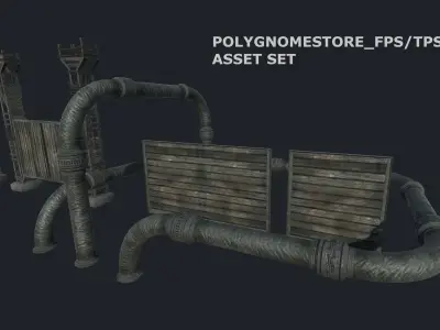 Rusty Industryal Environment Package Low-poly 3D model