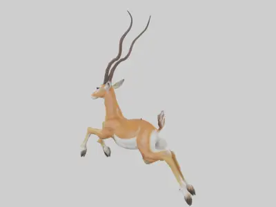 Springbok hopping model 3D model