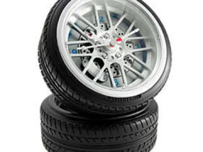 Wall Clock Wheel rim Free 3D model