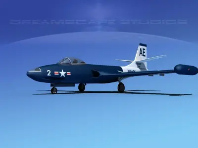 McDonnell F2H-2 Banshee V05 3D model