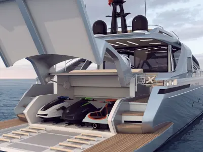 Pershing-8x and Hydrospace 1 HSR Benelli S4 3D model