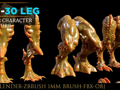 Legs-30 Leg-Alien Anatomy-Animal Anatomy-Human-Zombie-Vol 02 3D model