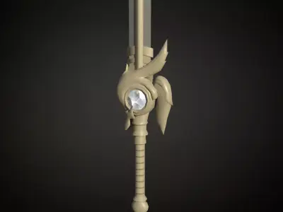 One handed elven sword roblox ready Low-poly 3D model