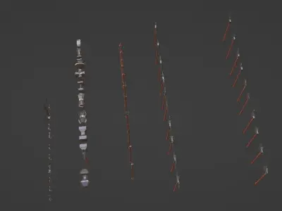 Ork weapons collection  Low-poly 3D model