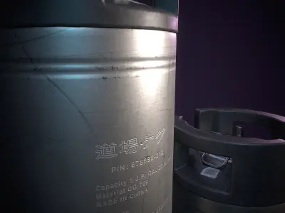 Steel Beer Keg Set - PBR Game Ready - Low-poly 3D model