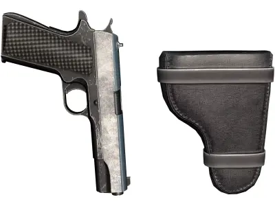 Leg Holster With Gun Low-poly 3D model