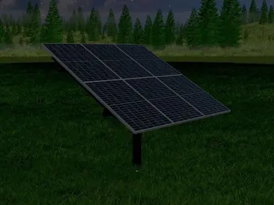 Agricultural photovoltaic 120 degrees 4m Low-poly 3D model