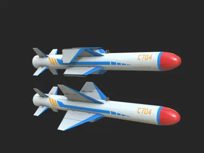 C704 C-704 Air-to-Ground Missile Light Anti-ship Missile Low-poly 3D model