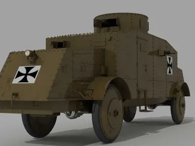 BUSSING A5P GERMAN ARMOURED CAR 3D model