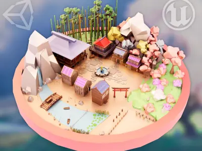 Japan Low-poly 3D model