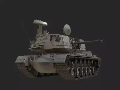 3 coatings of USA ARMY M247 self-propelled anti-aircraft gun Low-poly 3D model