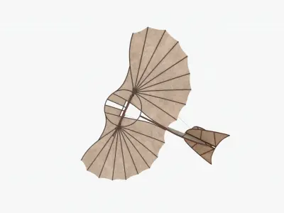 Glider Otto Lilenthal Flyer Low-poly 3D model