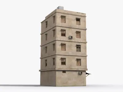 Arab Middle East Building x18 Low-poly 3D model