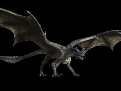 Hellfire Dragon Low-poly 3D model