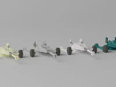 Cartoon Lowpoly M777 Howitzer Low-poly 3D model