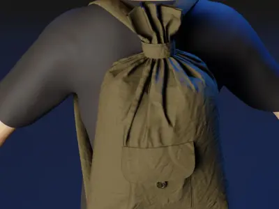 Army duffle bag Low-poly 3D model