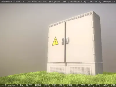 Animated Cable Distribution Cabinet 6 Low-poly 3D model