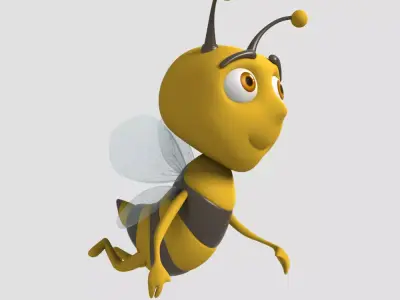 Bee cartoon character 3D 3D model