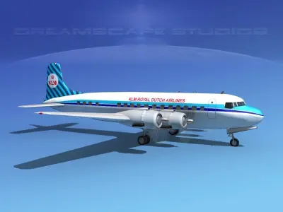 Douglas DC-6 KLM Roal Dutch Airlines 3D model