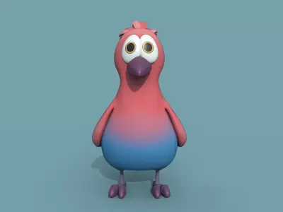 Cartoon Bird Low-poly 3D model