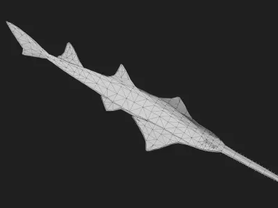 Ray fish Low-poly 3D model