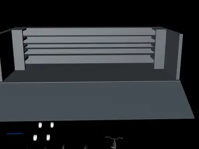 Tesla cyber truck modified With accessories and Garage Low-poly 3D model