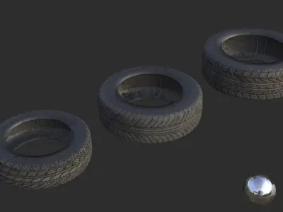 Car Tires Assets Low-poly 3D model