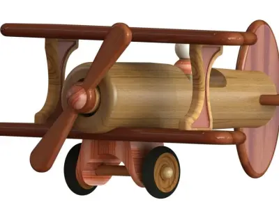 Biplane Toy Aircraft 3D print model