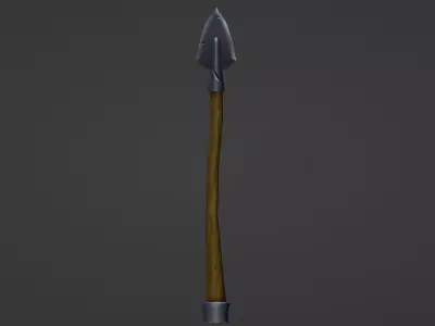stylized handpaint Spear Free low-poly 3D model
